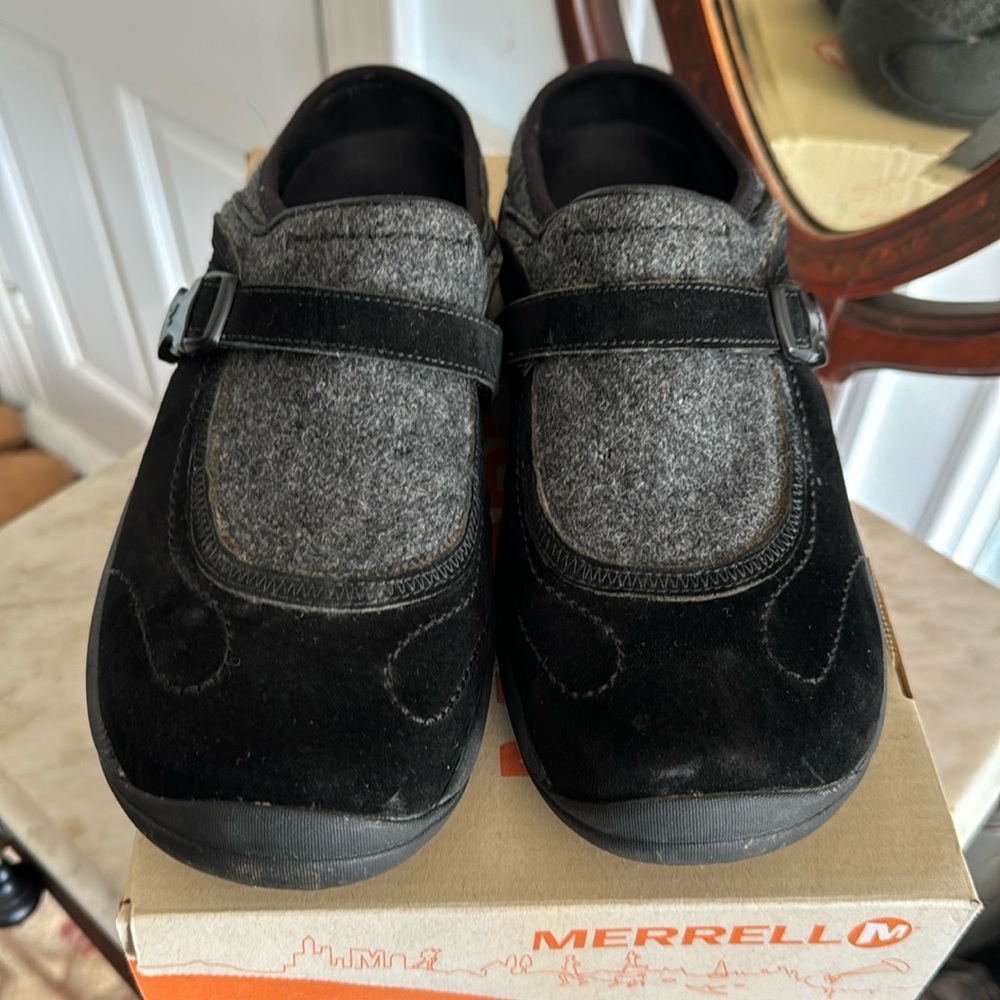 Merrell wool and suede mules size 11